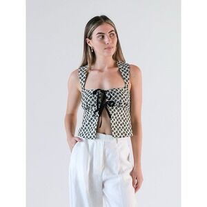 Reformation Azalea Floral Jacquard Crop Top Size 8 Women's Sexy Boho